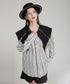Zipper Big Collar Blouse